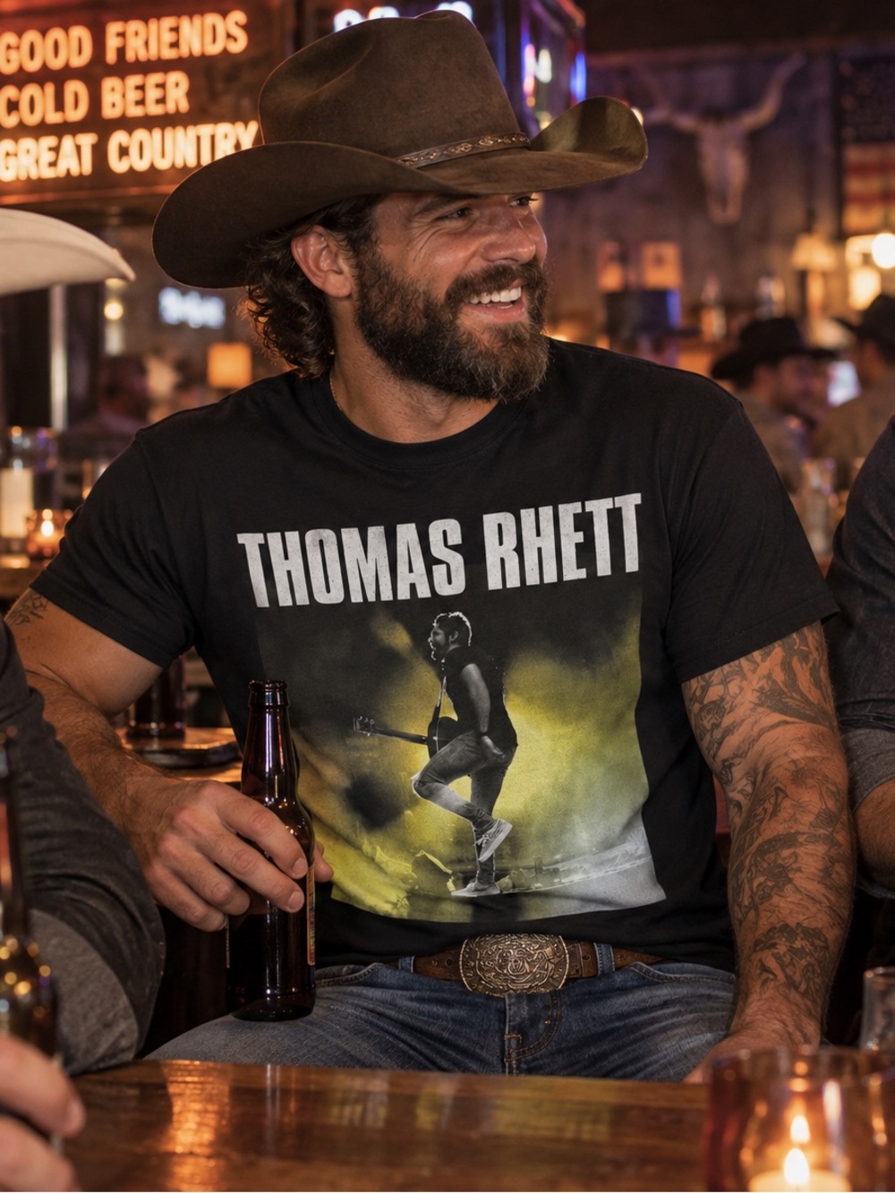Thomas Rhett Black Graphic Tee - Men's Short Sleeve Band Shirt